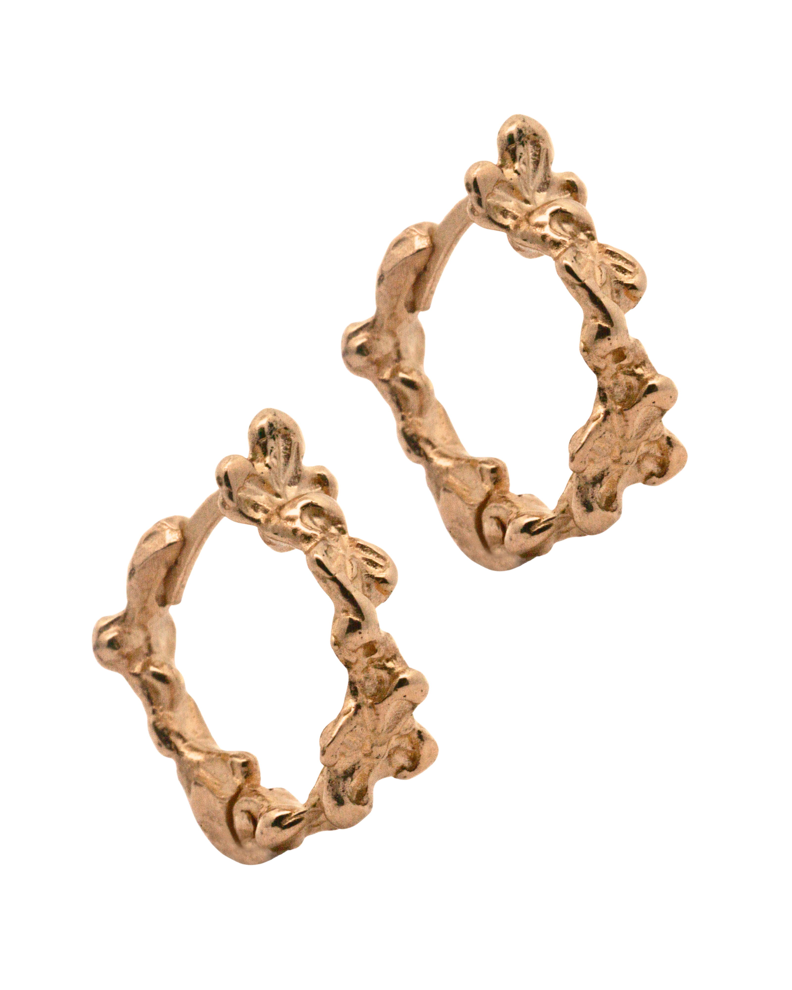 IDUN Floral Hoop Huggie Earrings in 14K Yellow Fairmined Gold
