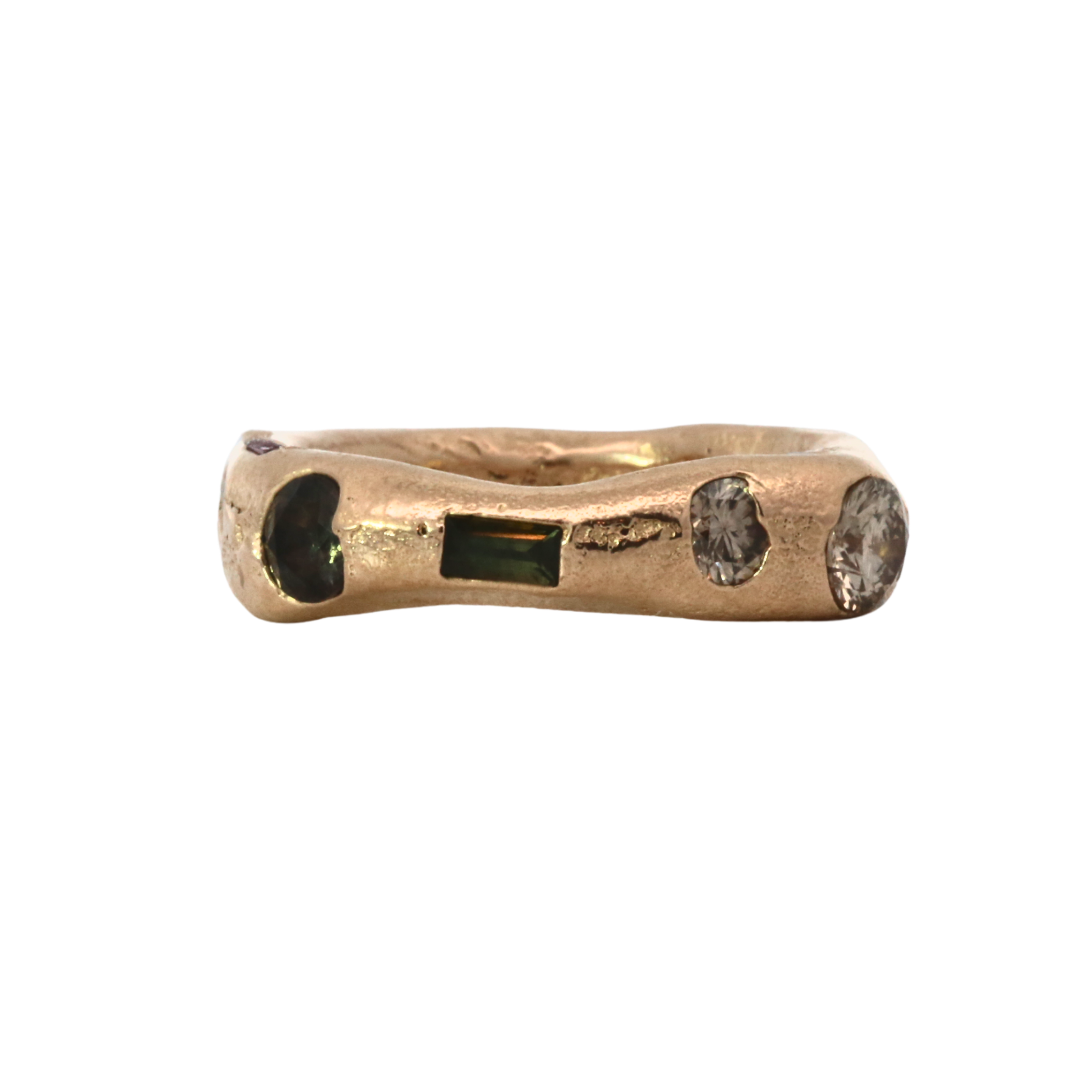 WILDER II in 14K Fairmined gold with sapphires and diamonds, sand cast
