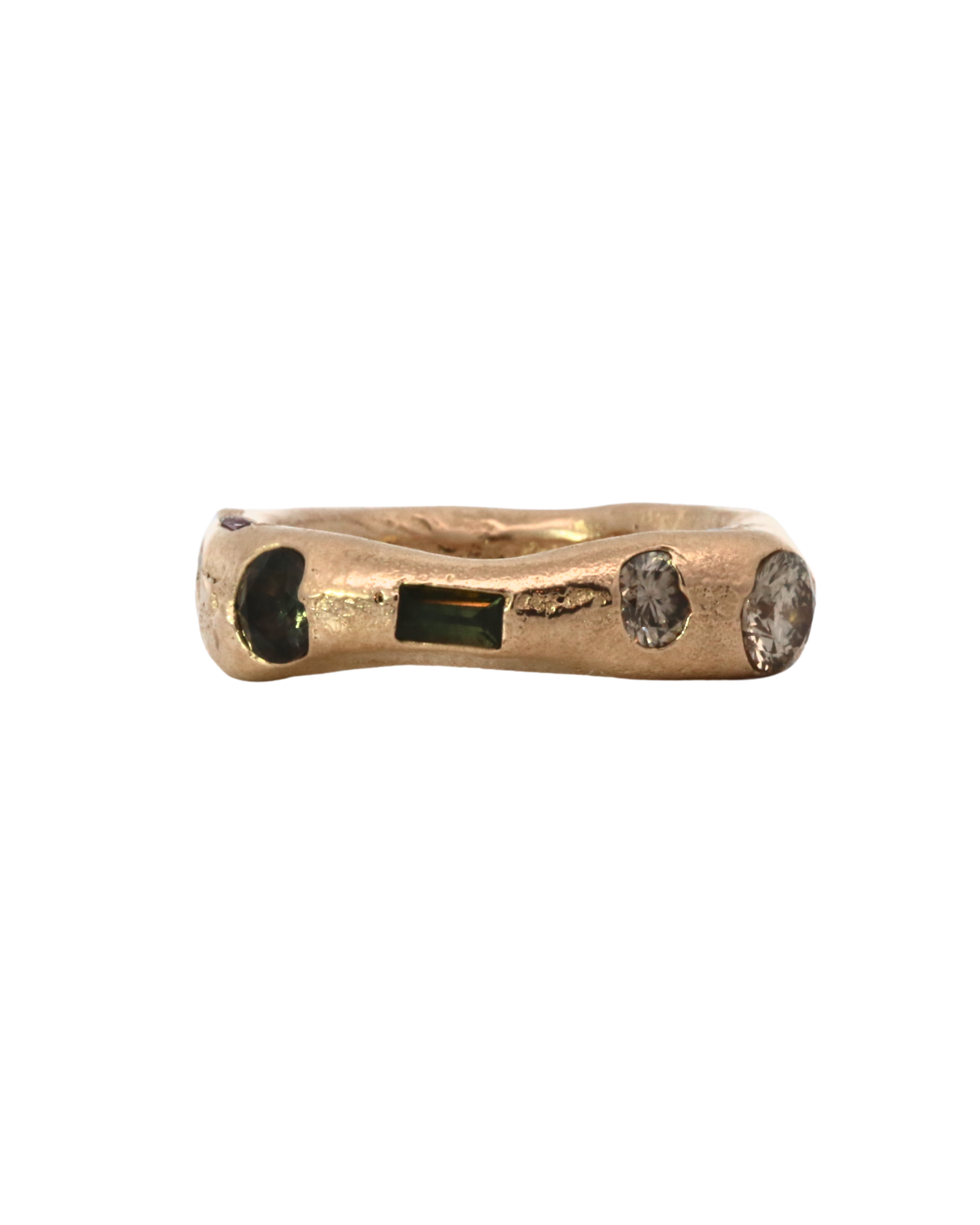 WILDER II in 14K Fairmined gold with sapphires and diamonds, sand cast