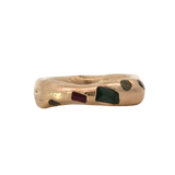 WILDER II Ring in 14K Fairmined gold with sapphires, sand cast