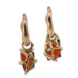 No.91 OOAK Hoop Charm Pair - Hessonite Garnet + 14K Gold