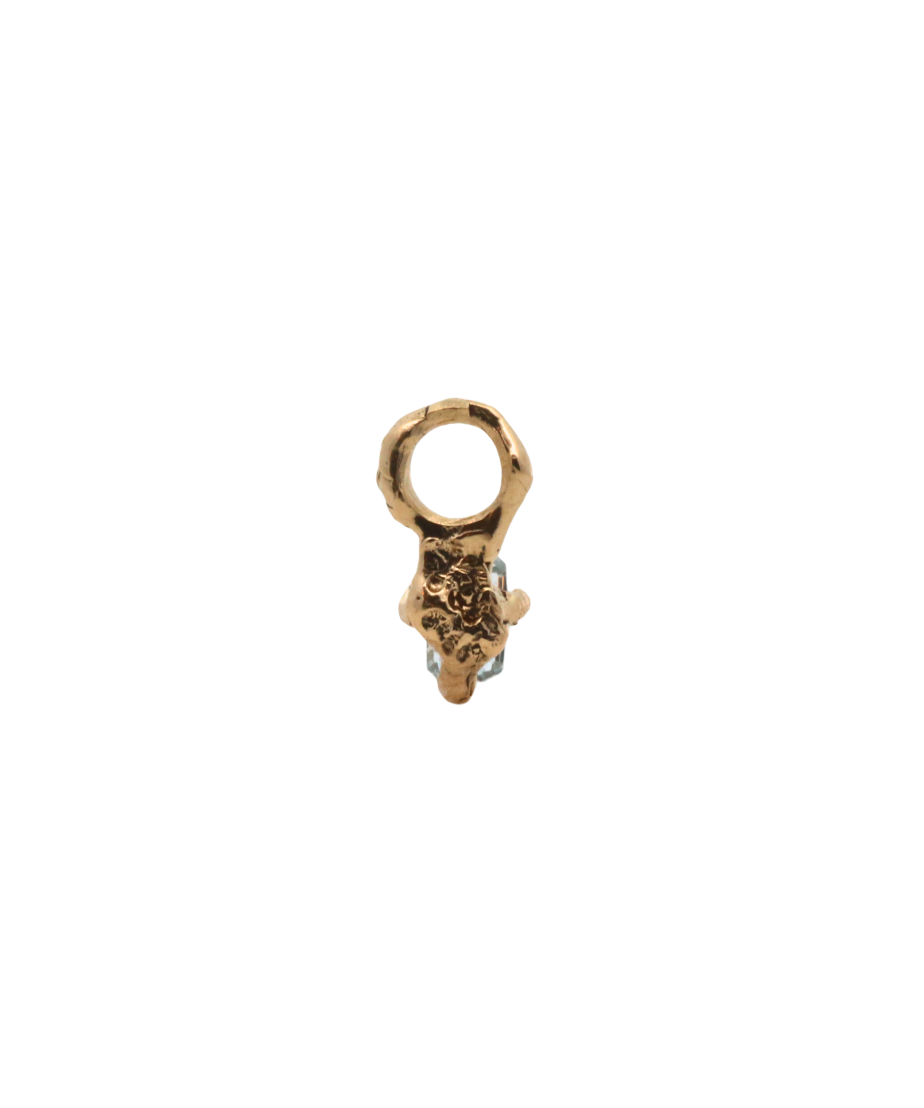 BIRGITTE Hoop Charm Single worn on ear, 14K Fairmined gold