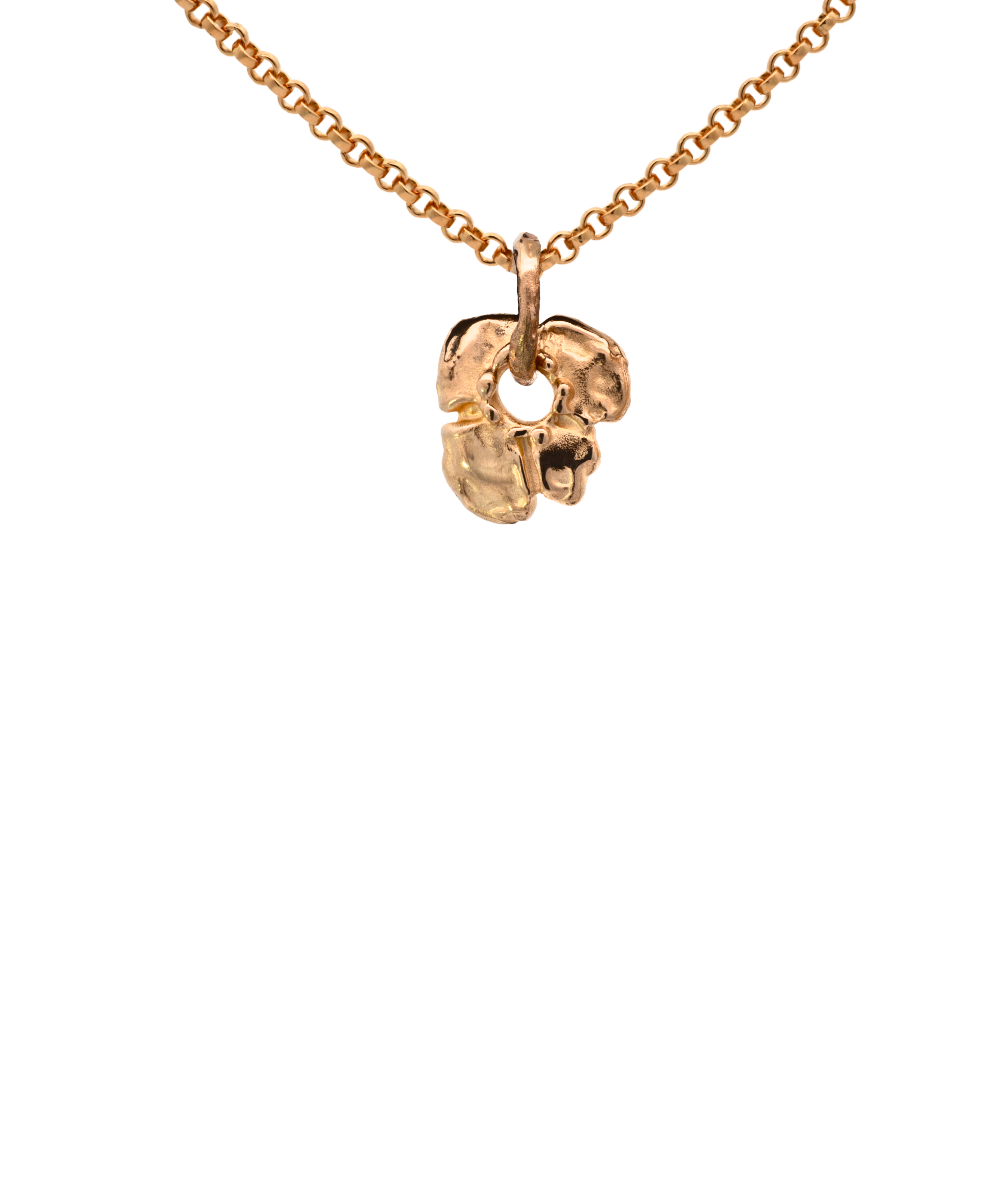 HIBI Flower Charm alternate angle, 14K Fairmined gold