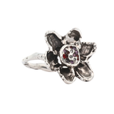 RORA Flower Signet Ring No.02 - Sterling Silver + Sapphires