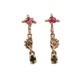 EYES No. 3 Earrings - Pink Spinel, Sapphire, Diamond - Single or Pair