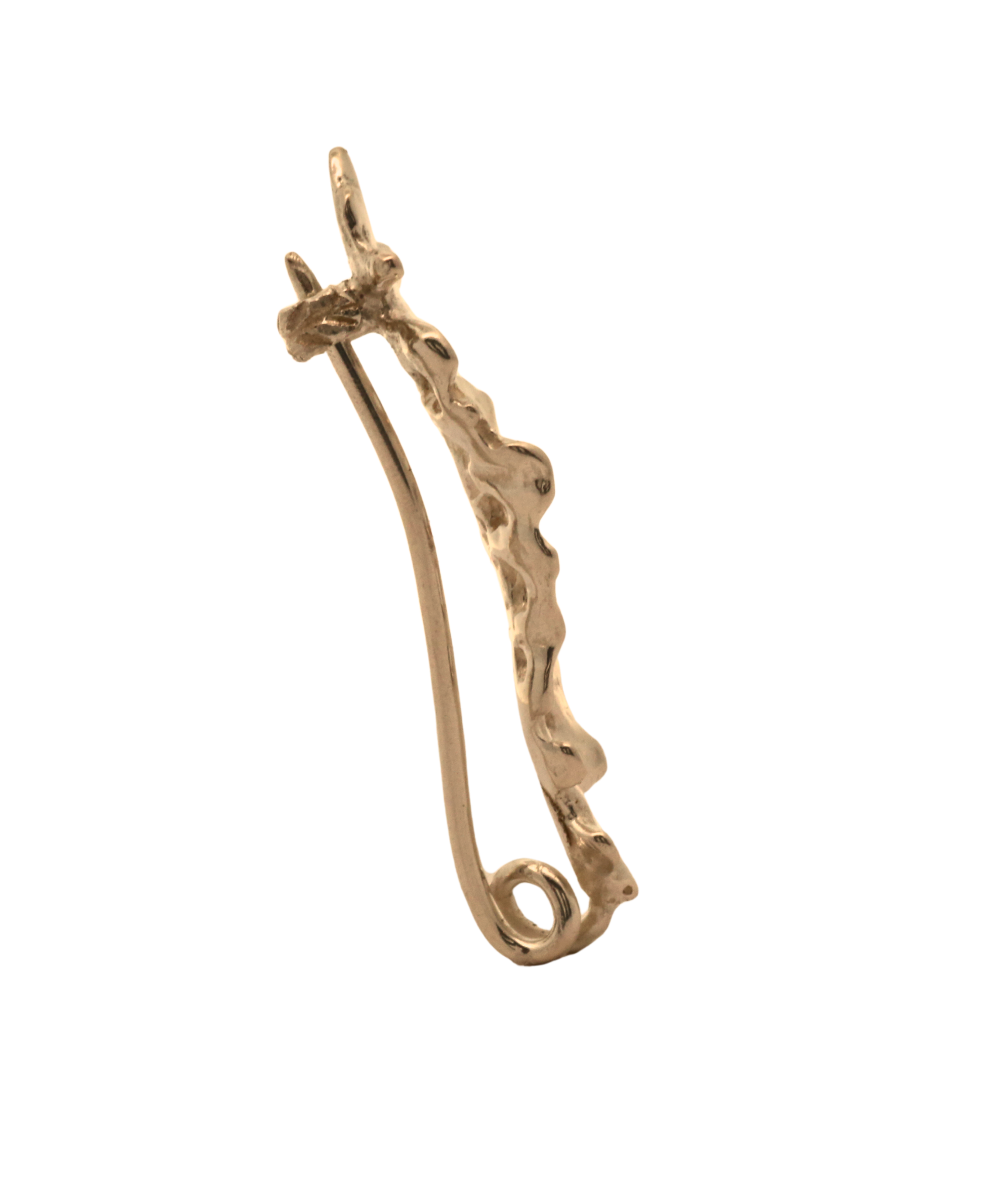 BIG FERN Brooch worn on lapel, 14K Fairmined gold