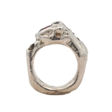 ANIMAL Big Cat Statement Ring No.042601 - Sterling Silver + Sapphires, Ruby