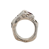 ANIMAL Big Cat Statement Ring No.042601 - Sterling Silver + Sapphires, Ruby