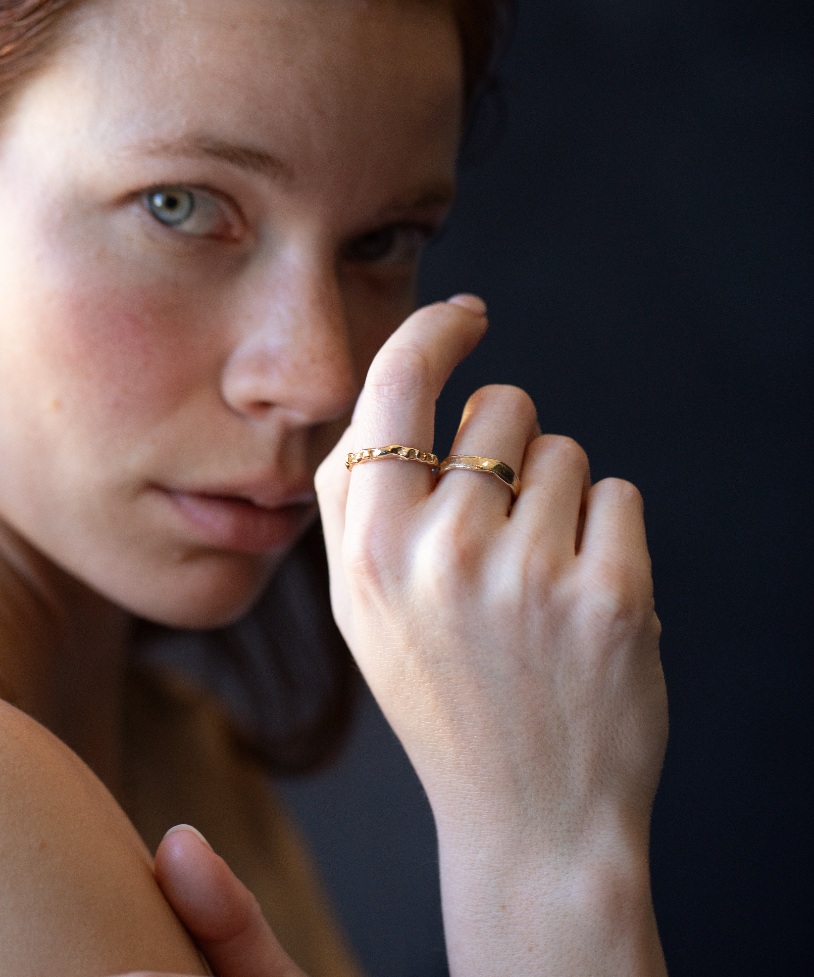 ESPEN Ring texture close-up, lost wax cast finish