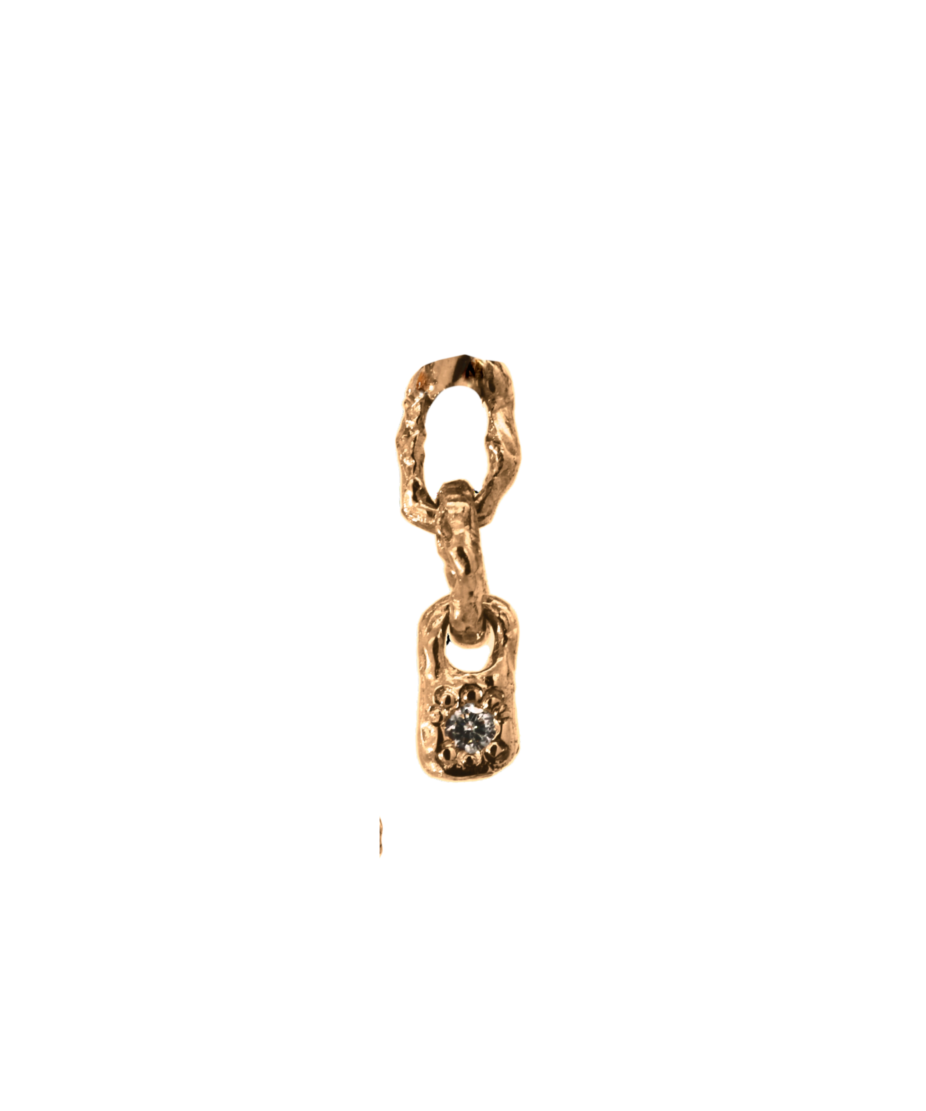 BB Single Hoop Charm in 14K Yellow Fairmined Gold with Diamond Accent