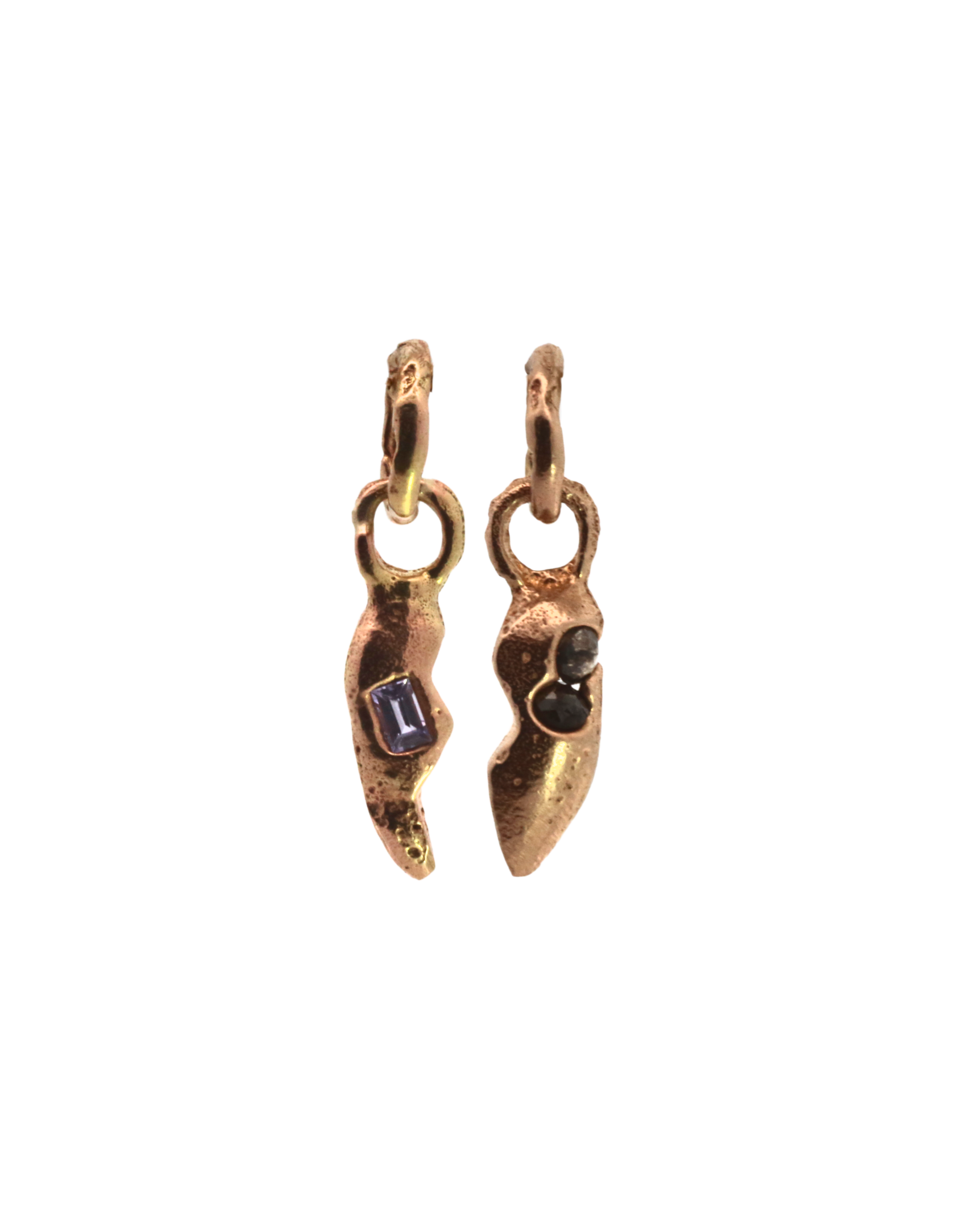 heart charm set best friends gold sapphire diamonds