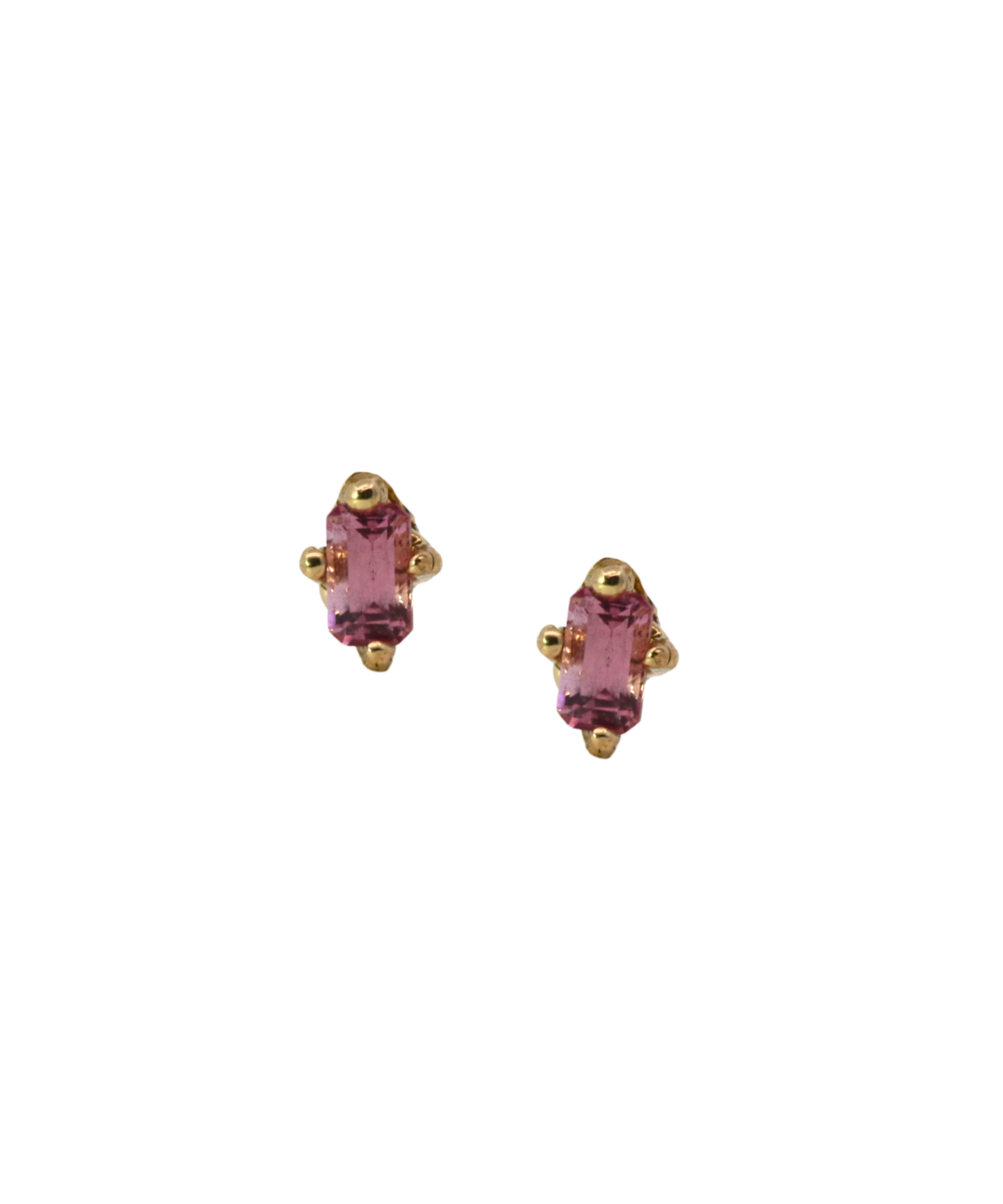 BIRGITTE Stud earring worn on ear, 14K Fairmined gold