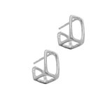BOX Frame Hoop Earrings - Sterling Silver