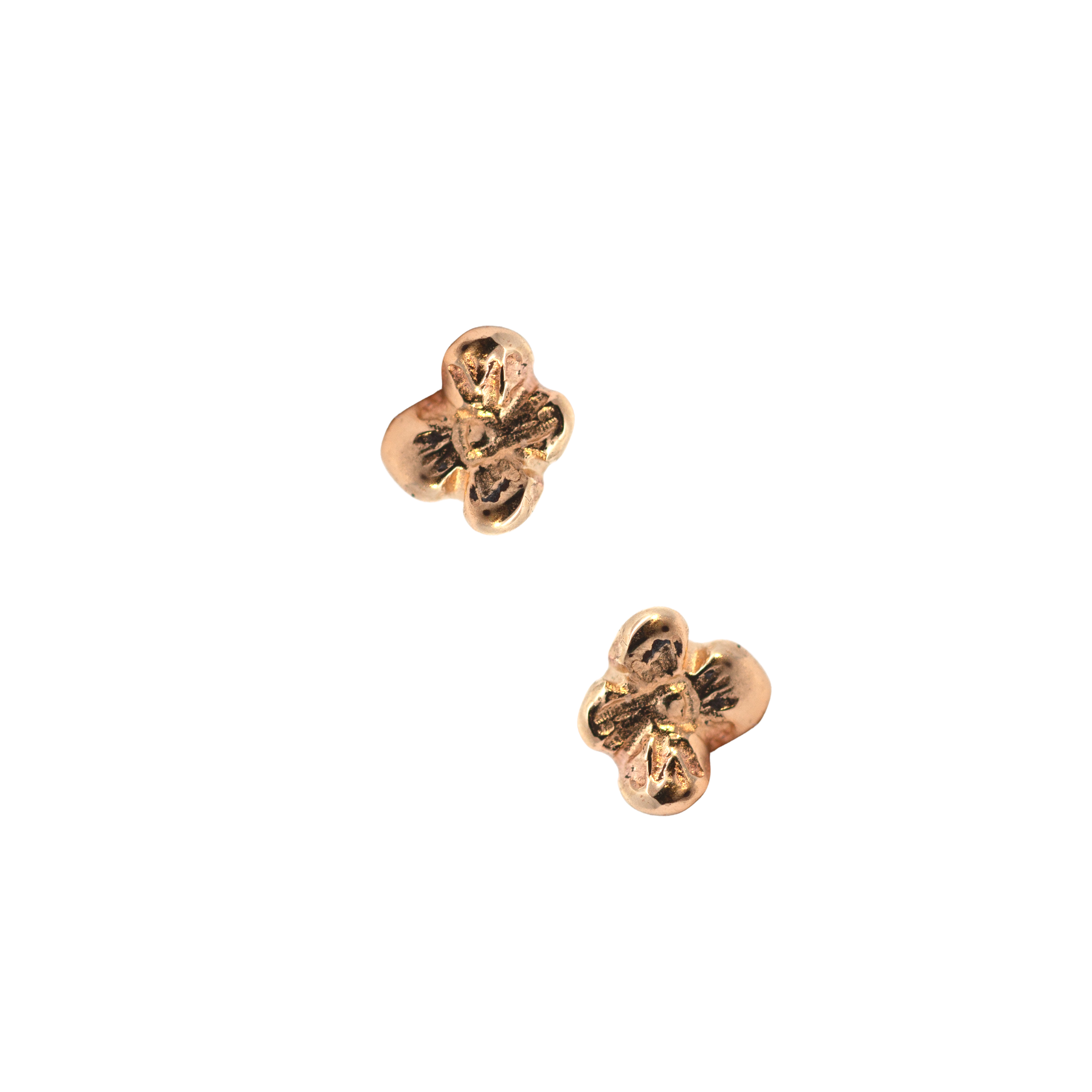 Close-up of Hand-Carved IDUN MINI Stud Earrings Showcasing Textured Finish

