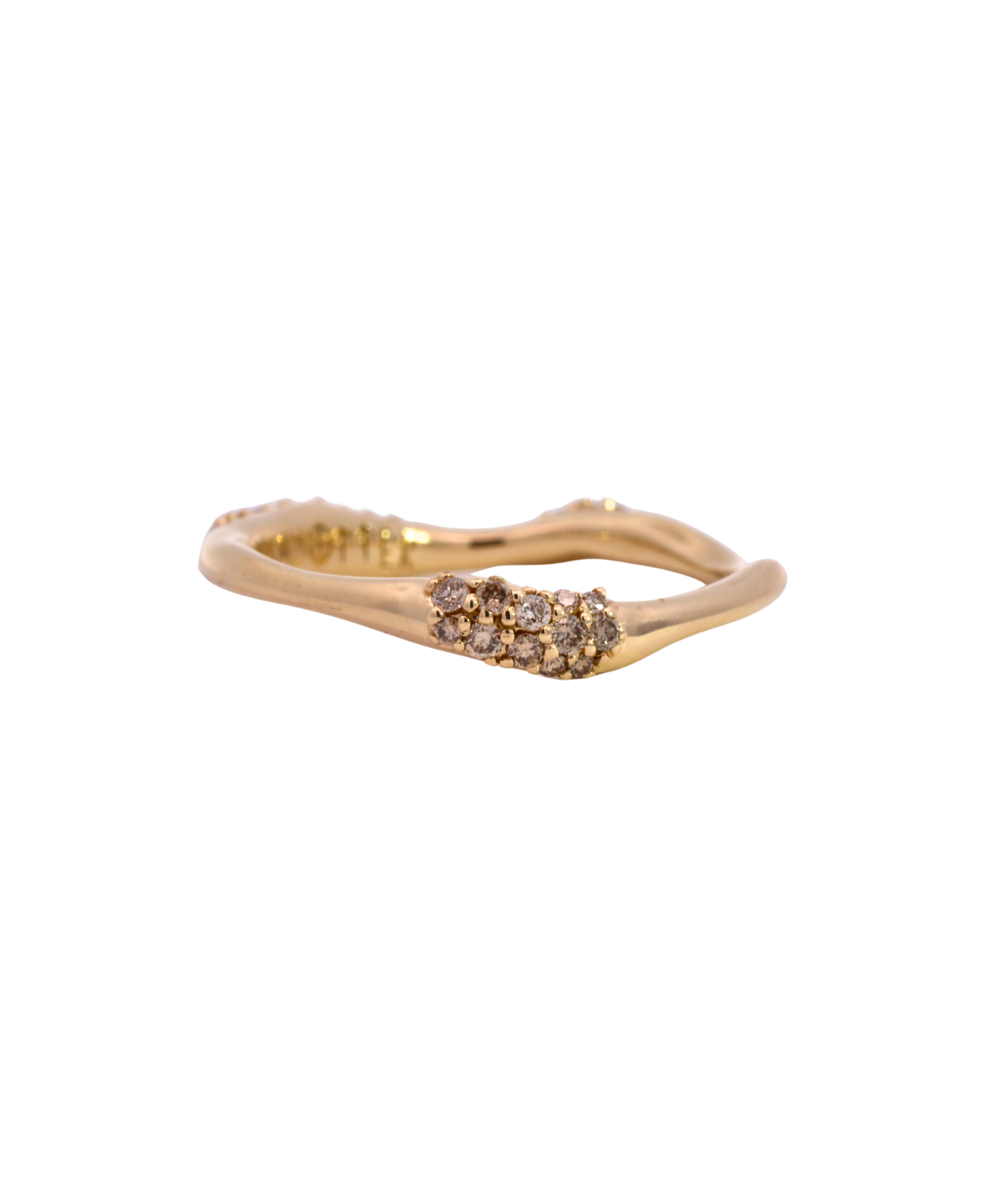 EINAR Stacking Ring worn on hand, 14K Fairmined gold