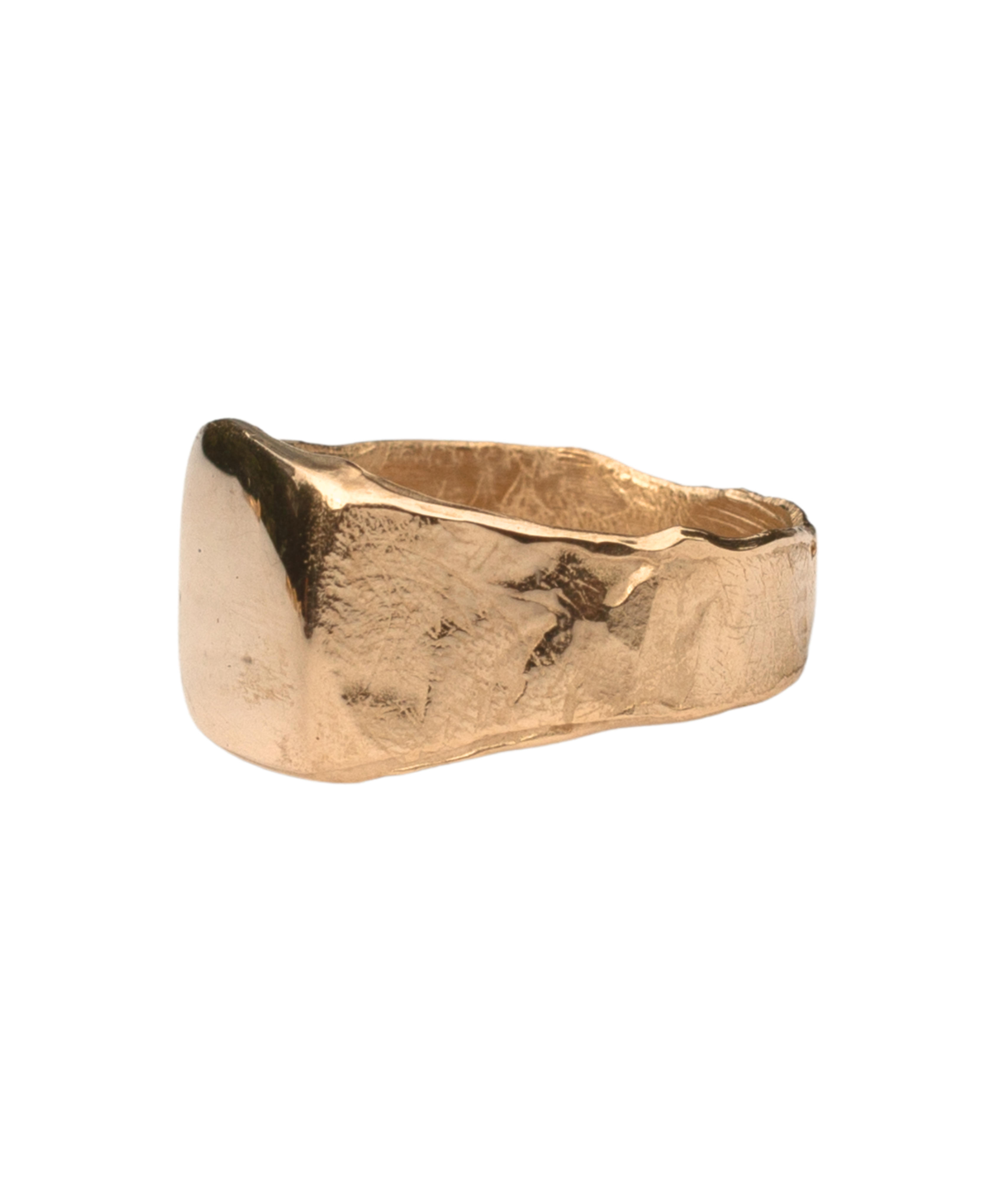 HANSI Signet Ring in Fairmined Gold with Scuffed Texture