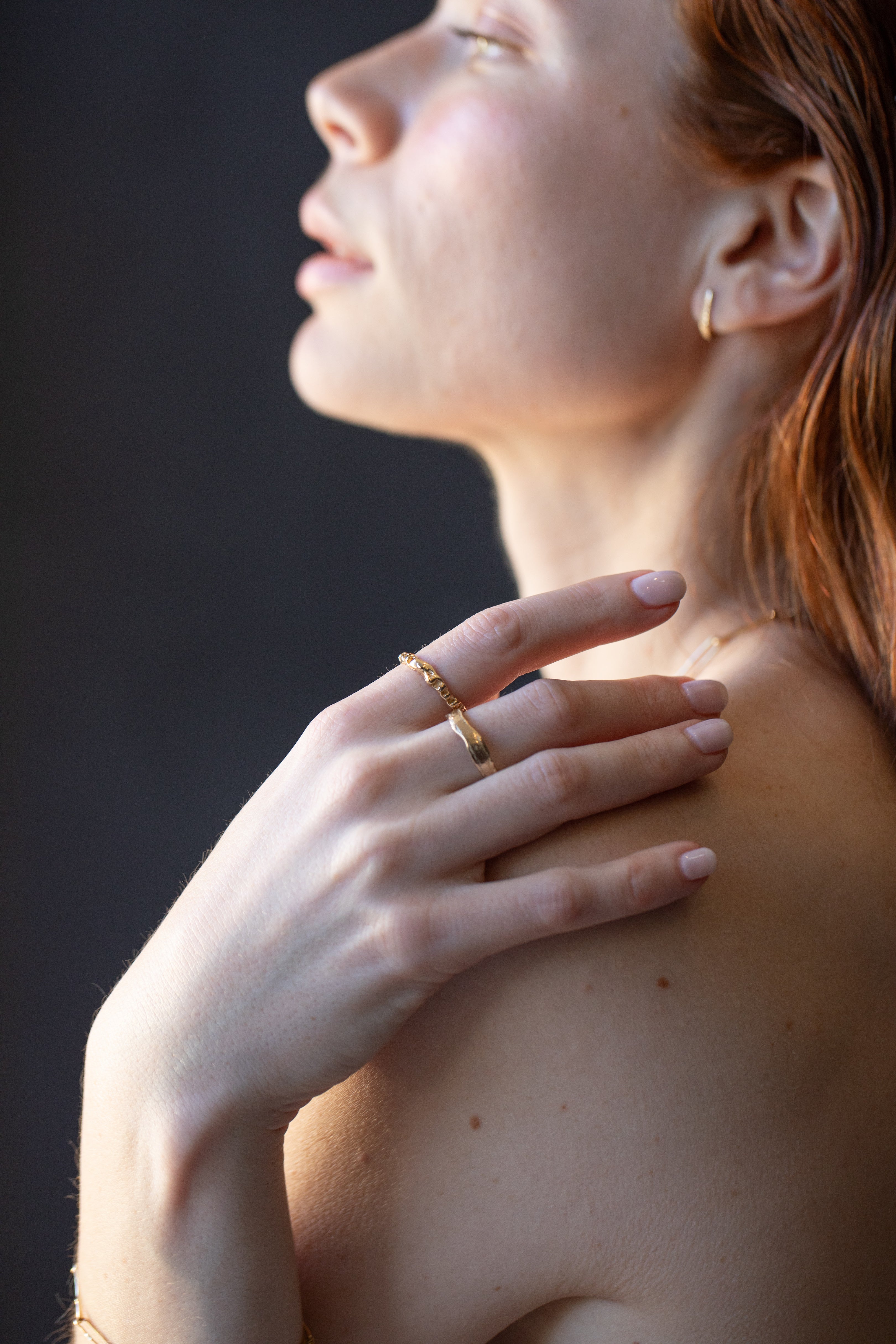 Hand-Carved ESPEN Ring Showcasing Textured Finish

