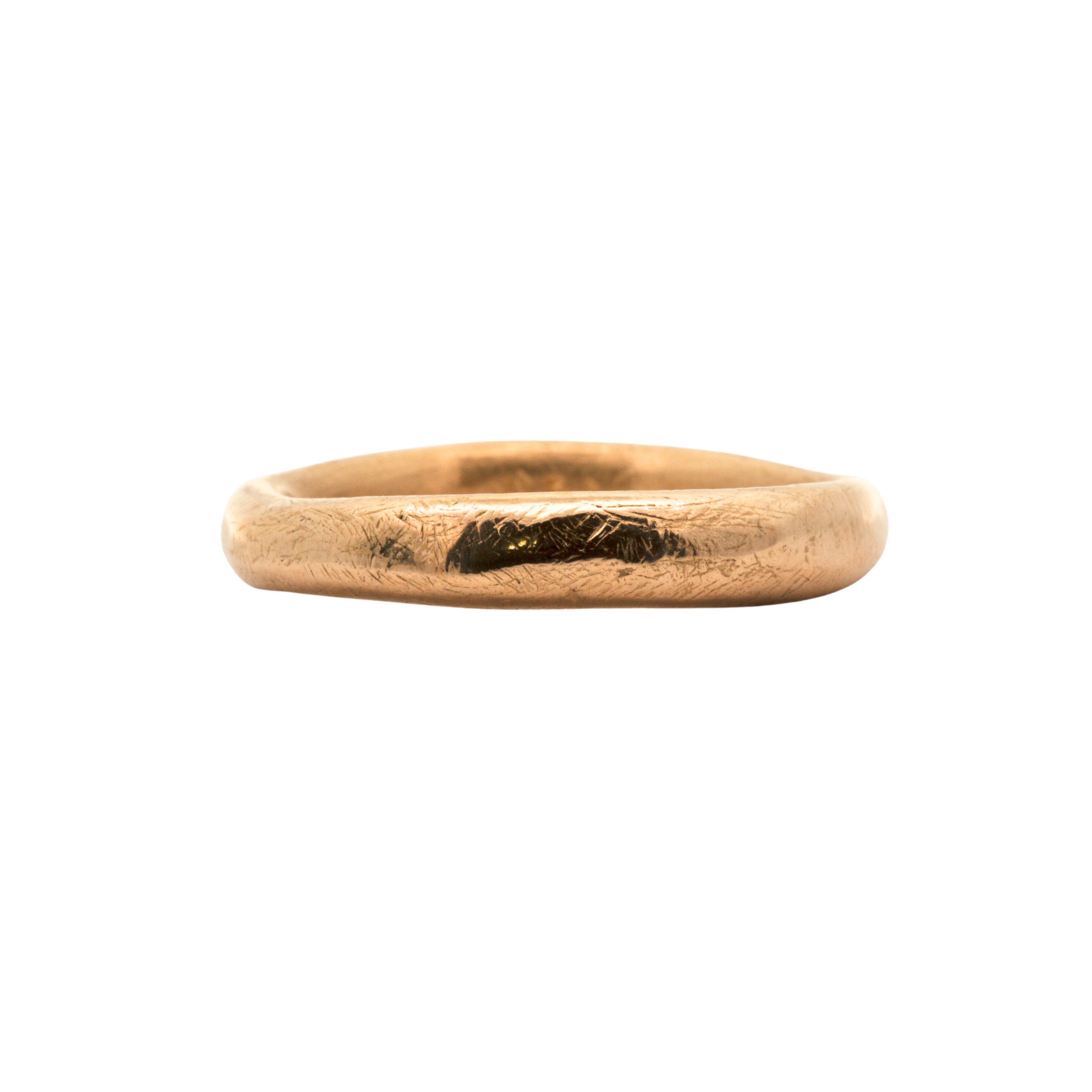 Hand-Carved MADRONE Heavy Ring Showcasing Undulating Form