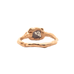 Hand-Carved Ring with Rustic Salt and Pepper Diamond