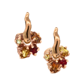 HIBI FÊTE Flower Single Hoop Charm  - 14K Gold + Sapphire, Garnet, Sphene