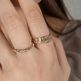 Gold - SINDRE Wavy Floral Stacker Ring