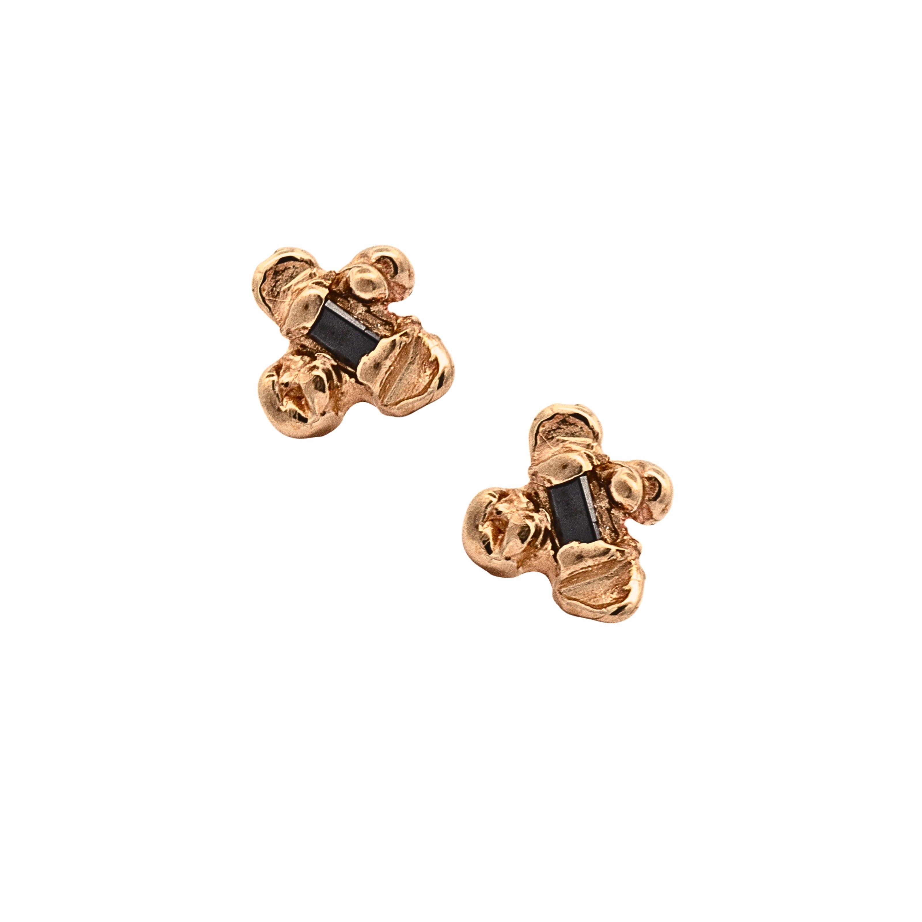IDUN Stud Earring - Gold  + Black Diamond