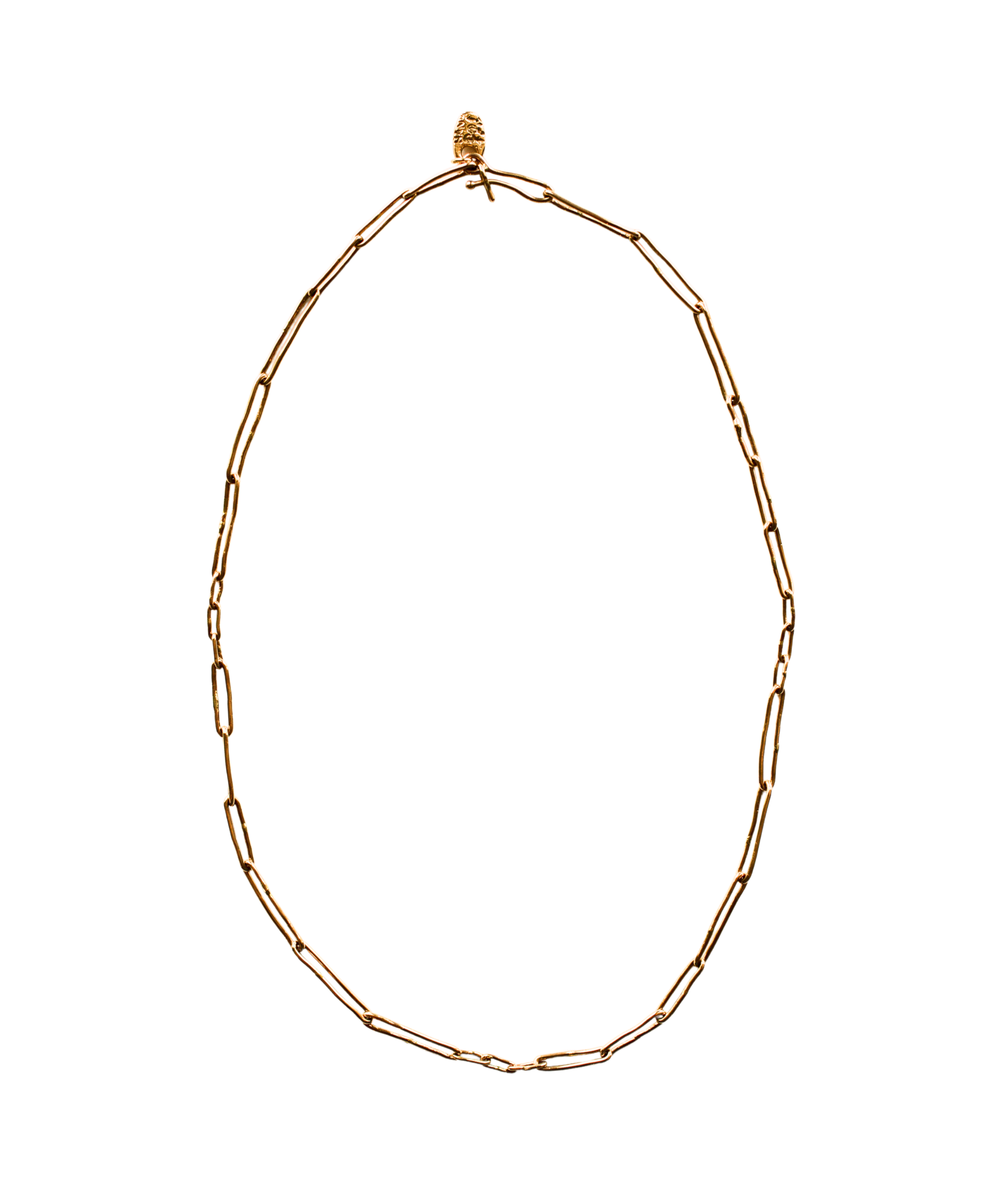 JONSI Slub Link Chain Necklace in 14K Fairmined gold, hand-carved