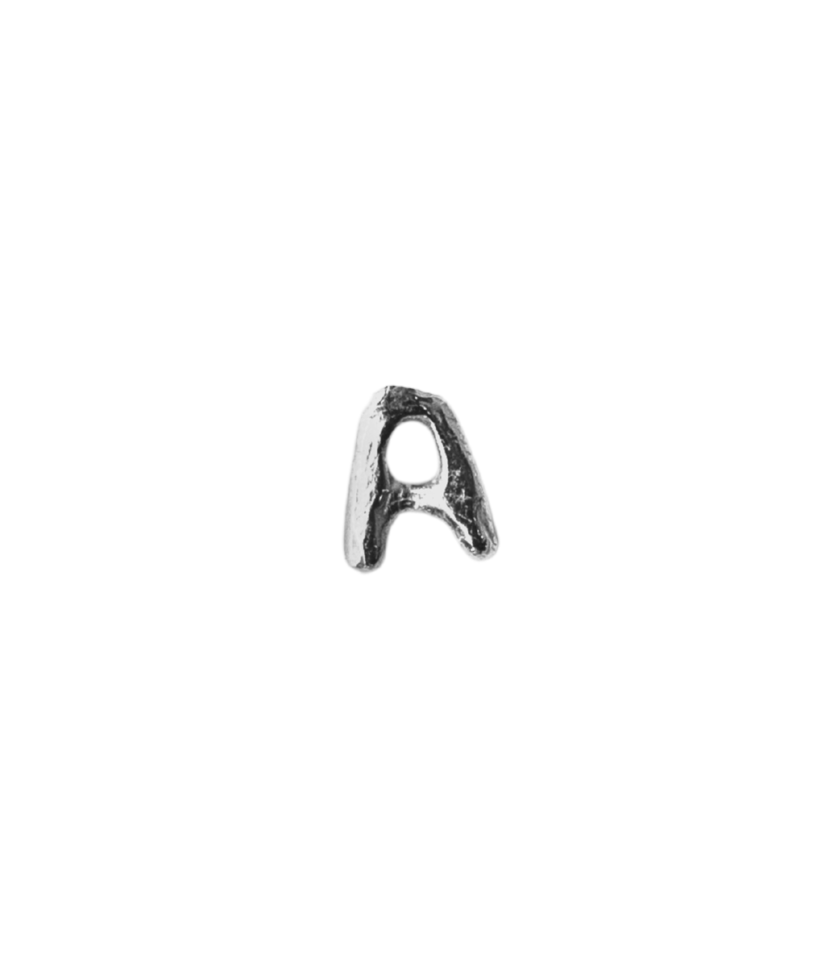 LETTER Stud Earring Single in recycled sterling silver, lost wax cast