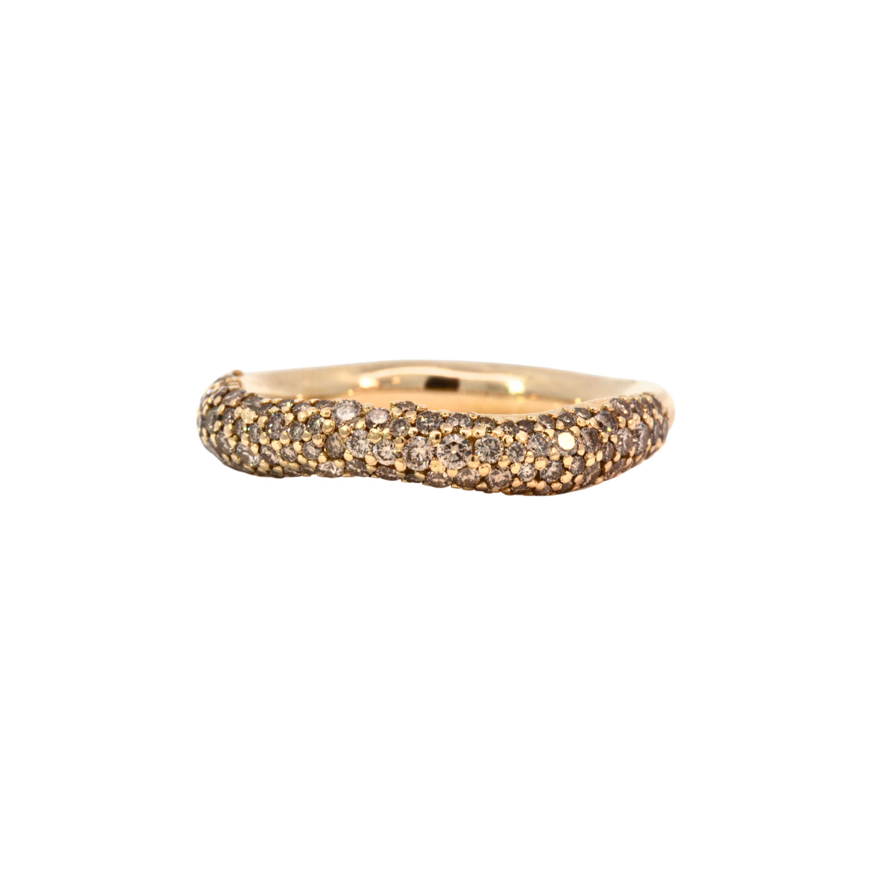 MADRONE 99 Diamonds Pavé Ring in 14K Fairmined gold with champagne diamonds