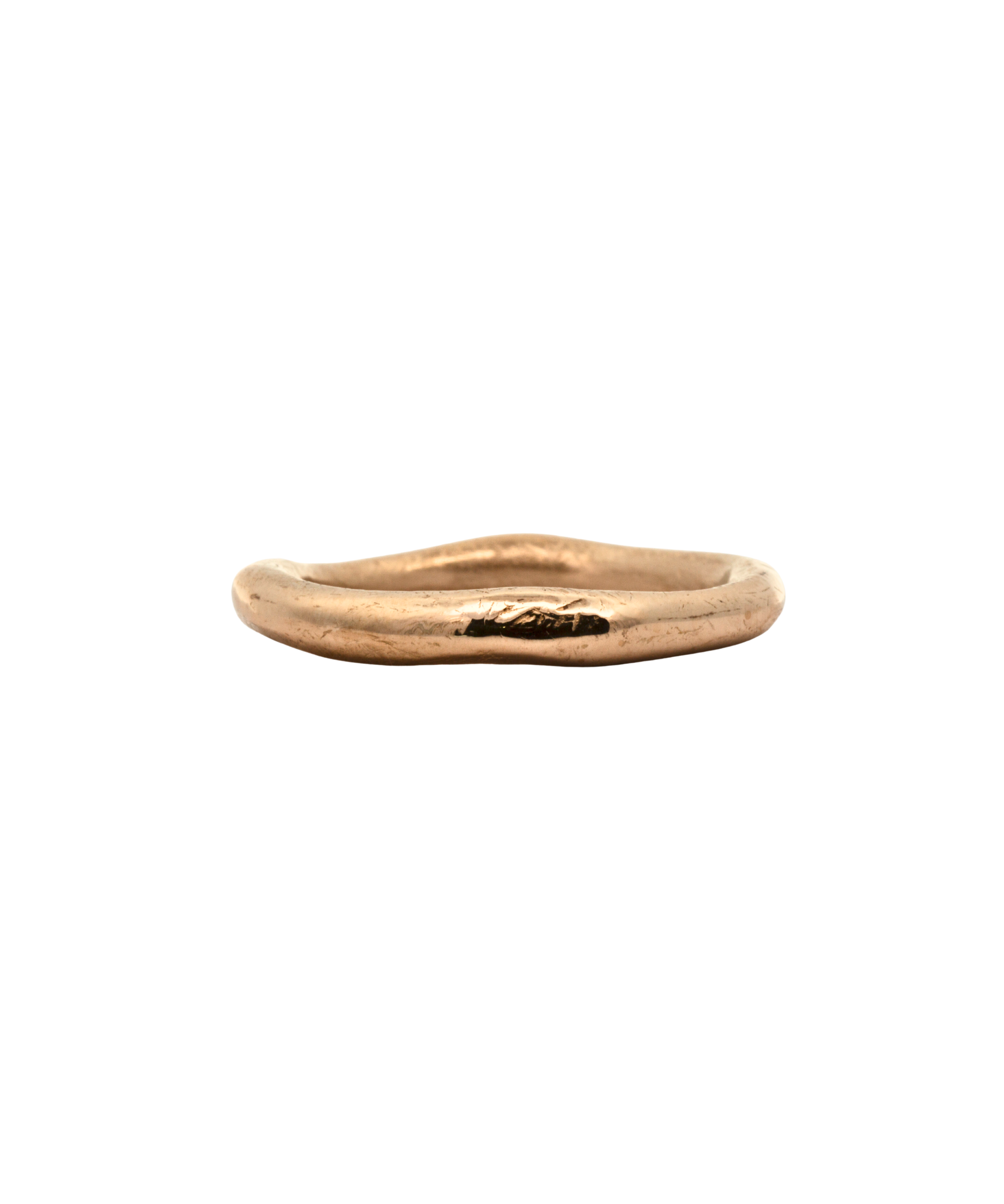 MADRONE Stacker Ring 3–4 Gauge in Fairmined Gold with Scuffed Texture

