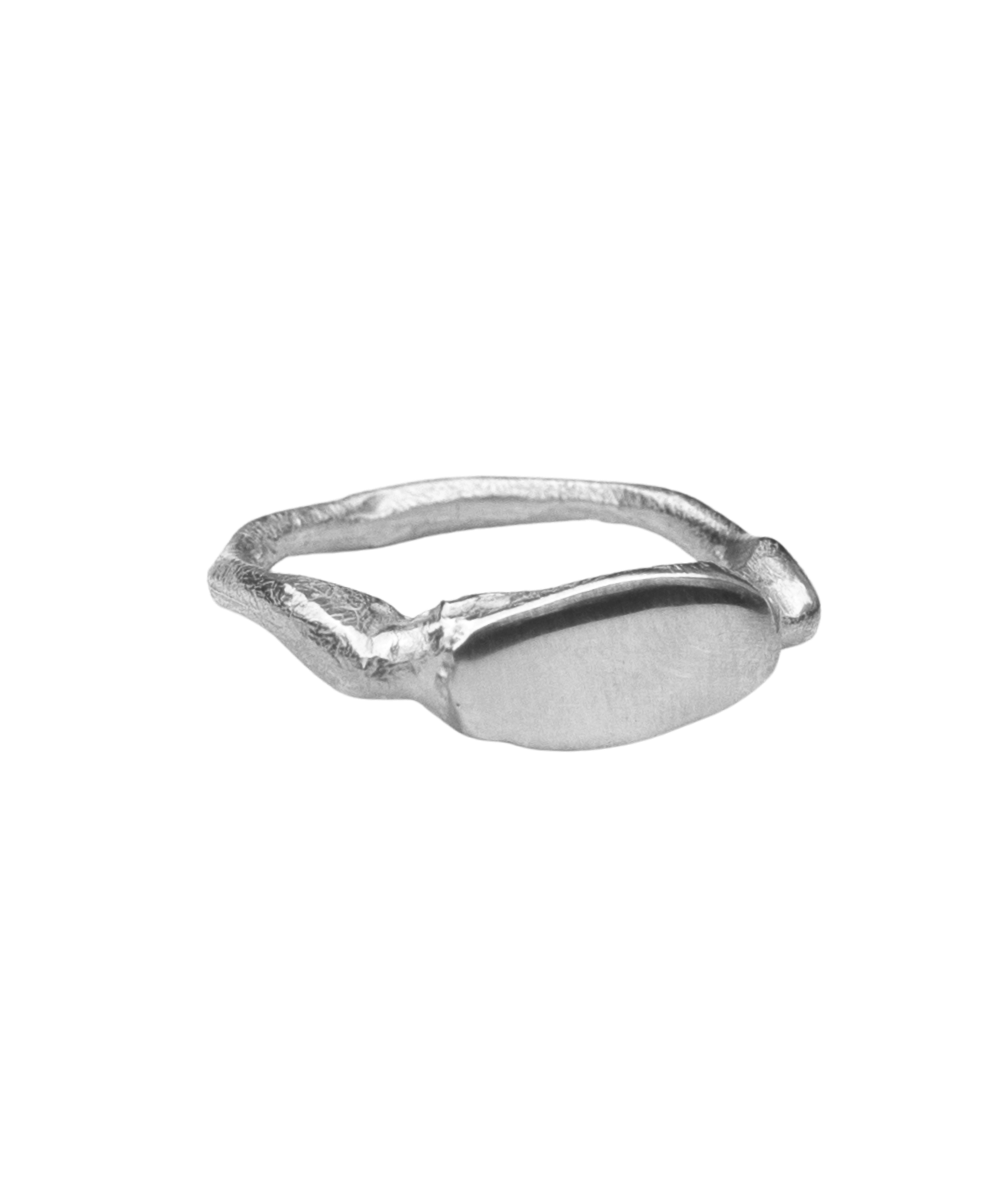 MAEVA Signet Ring in recycled sterling silver, hand-carved