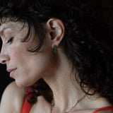 MILA No.1 Earrings - Gold Tourmalines, Emerald, Garnet