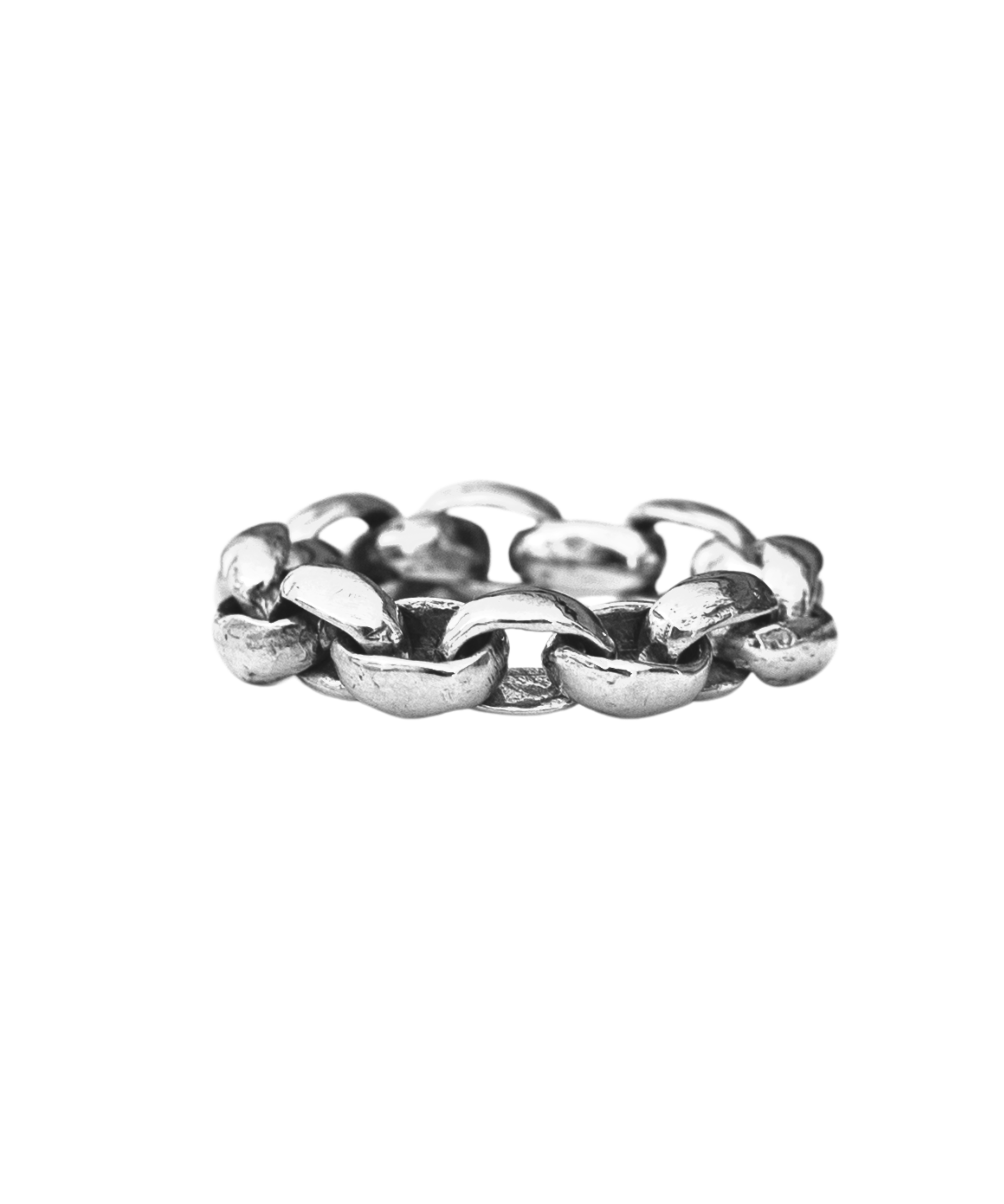 ROI Chain Link Ring in recycled sterling silver, hand-carved