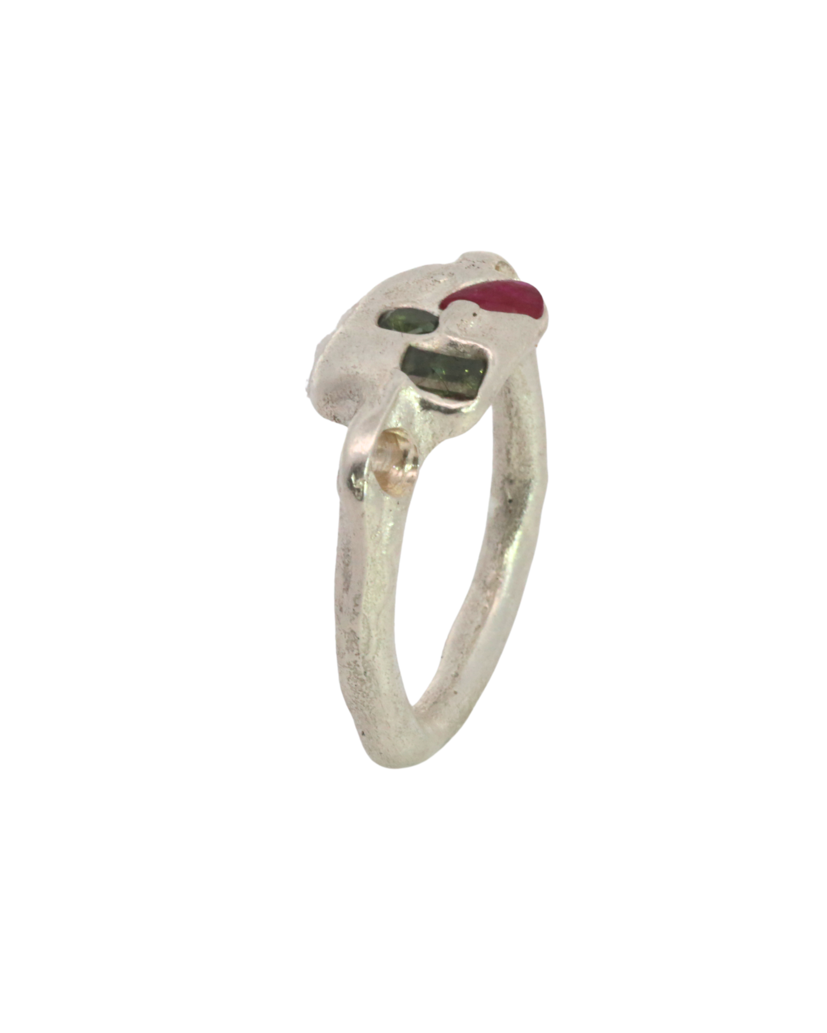 SEB Pinky Ring worn on hand, recycled sterling silver