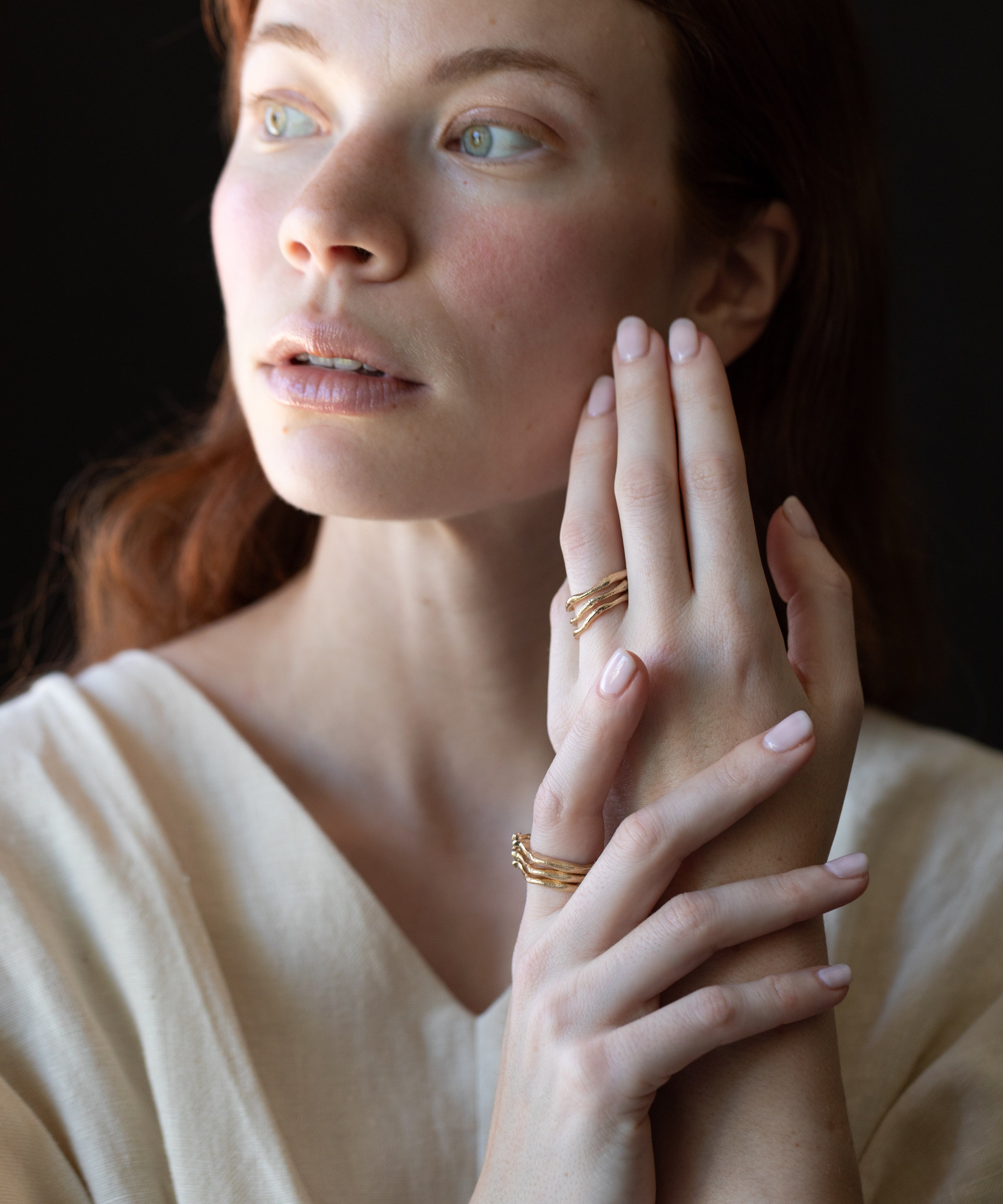 EINAR Stacking Ring styled in a stack
