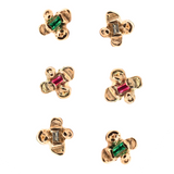 IDUN Stud Earring - Gold + Ruby