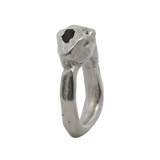 ANIMAL Big Cat with Embedded Ruby Sterling Silver Size 7.5