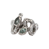 SNAKE Ring - Sterling Silver + Tourmaline