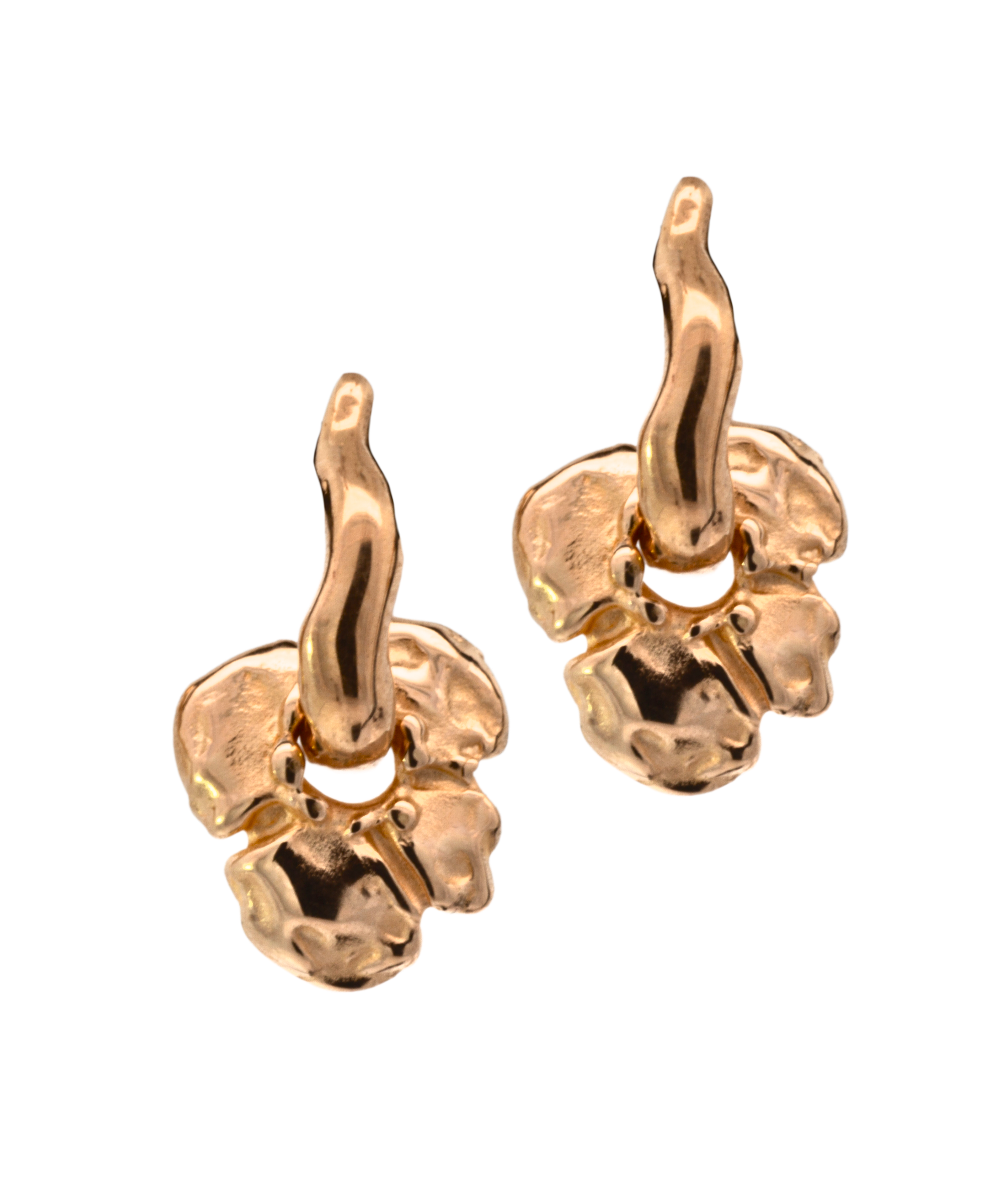 TILDA Hoops with HIBI Flower Charms in 14K Yellow Fairmined Gold