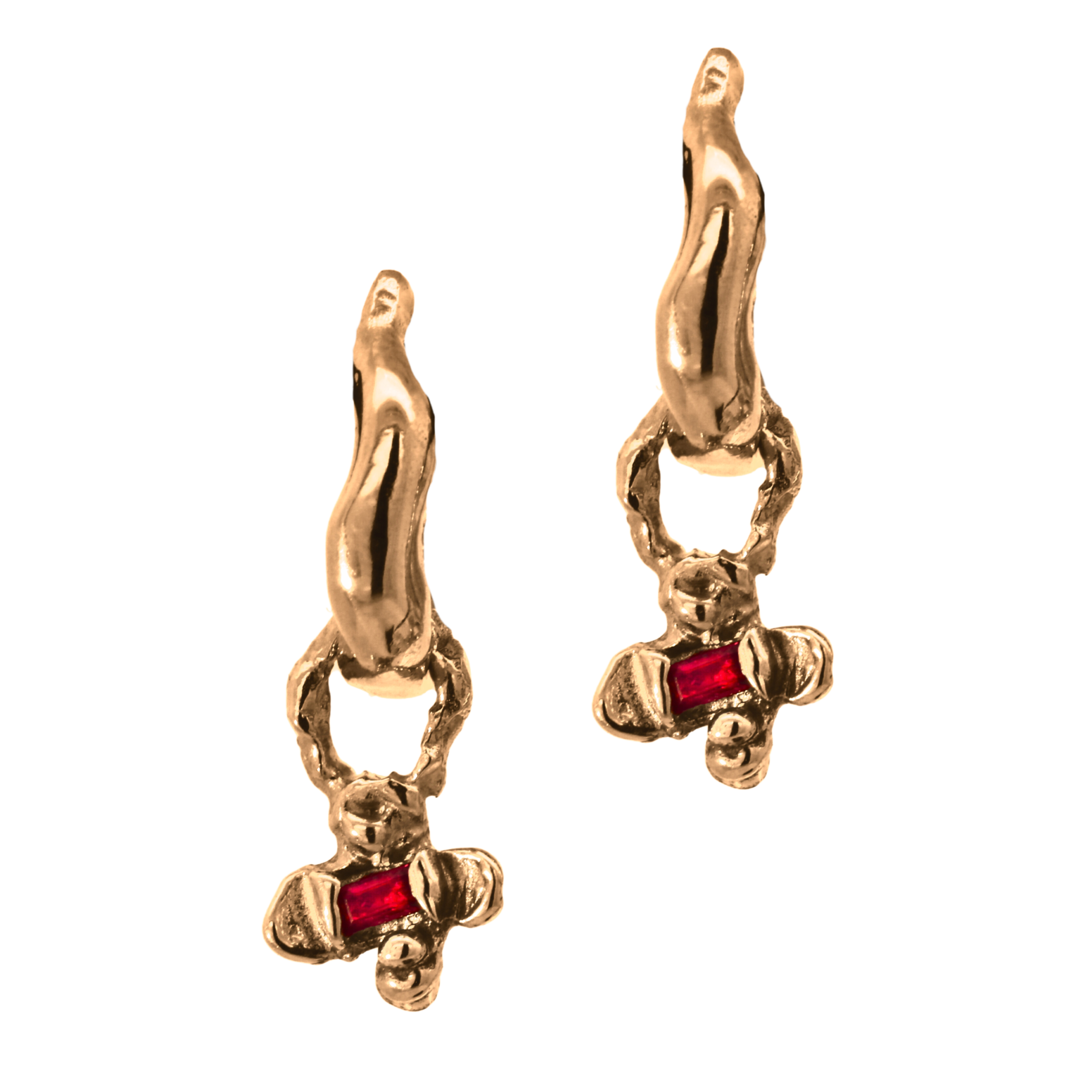 TILDA Hoops with IDUN Charms in 14K Yellow Fairmined Gold

