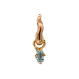 BIRGITTE Hoop Charm Single - Aquamarine + 14K Gold