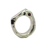 WILDER Ring No.012648 - Sterling Silver, Sapphire, Ruby