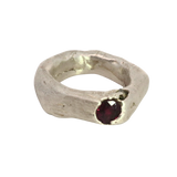 WILDER Ring texture close-up showing sand cast detail, recycled sterling silver