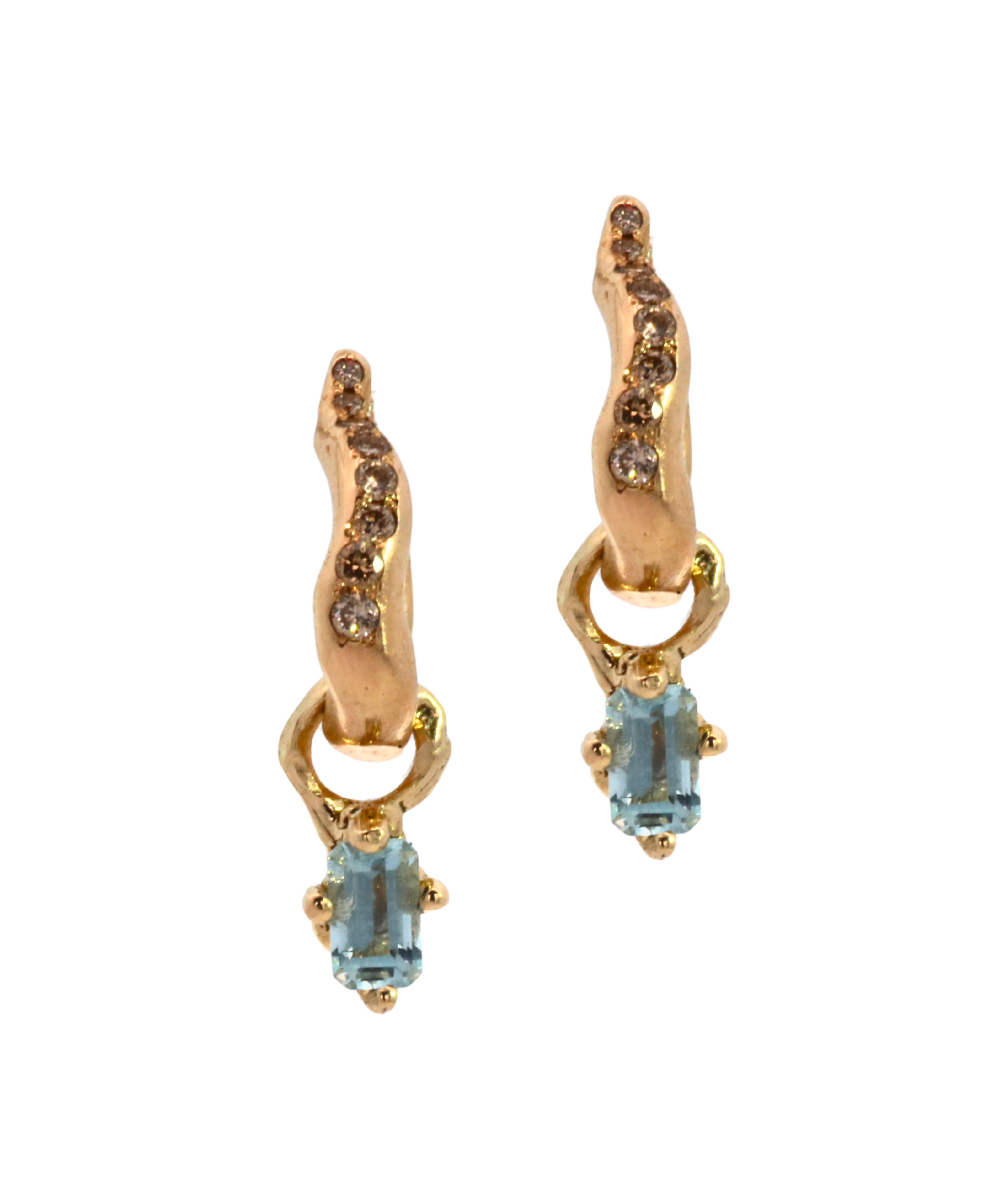 BIRGITTE Hoop Charm Single worn on ear, 14K Fairmined gold