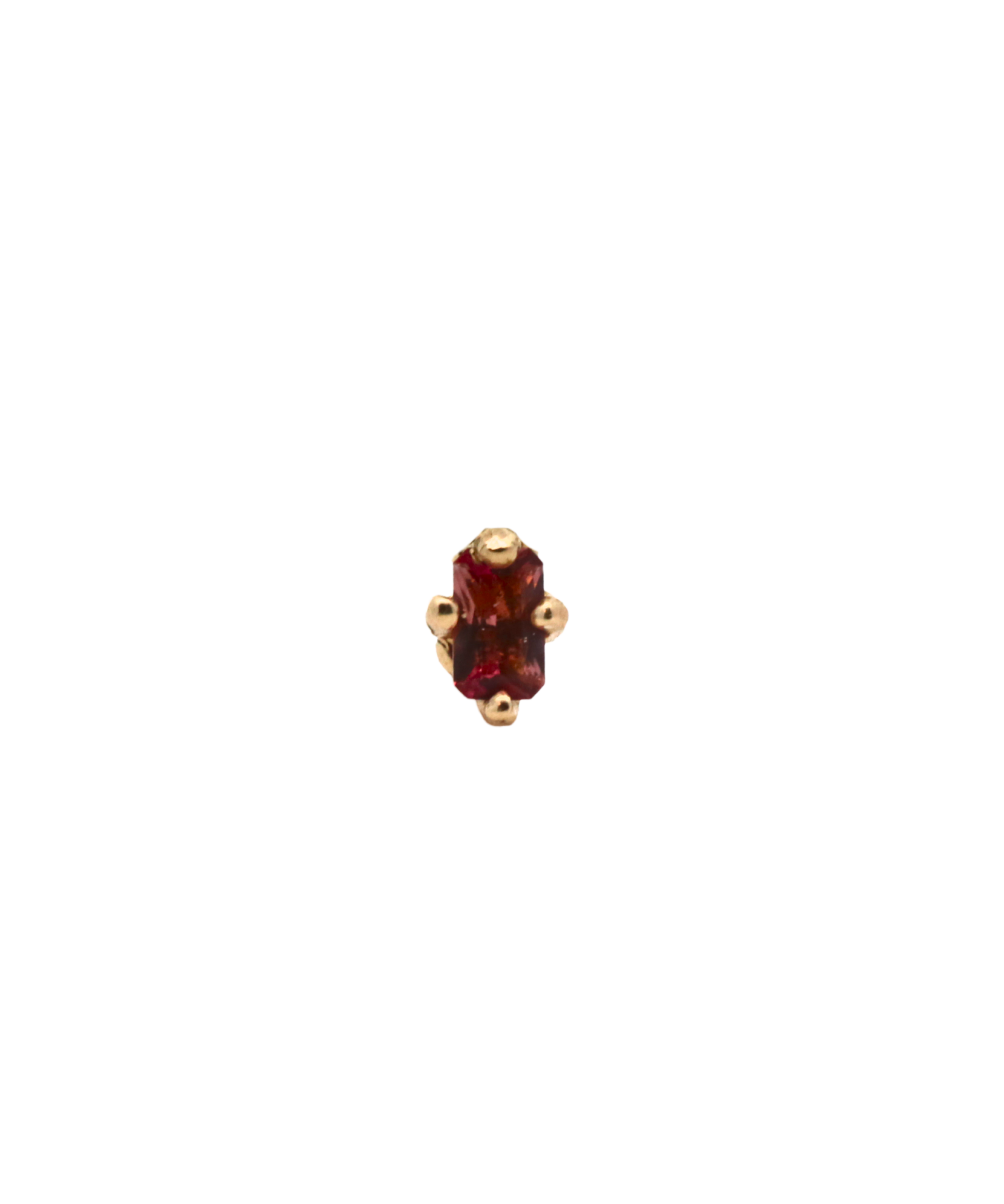BIRGITTE Stud earring in 14K Fairmined gold with pink tourmaline, lost wax cast
