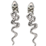 Snake + Bow Earrings  - Sterling Silver