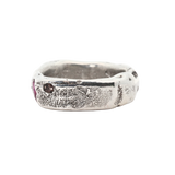 Cliff Ring No. 042625 - Sterling Silver + Sapphires