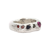 Cliff Ring No. 042621 - Sterling Silver + Sapphires