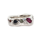 Cliff Ring No. 042621 - Sterling Silver + Sapphires