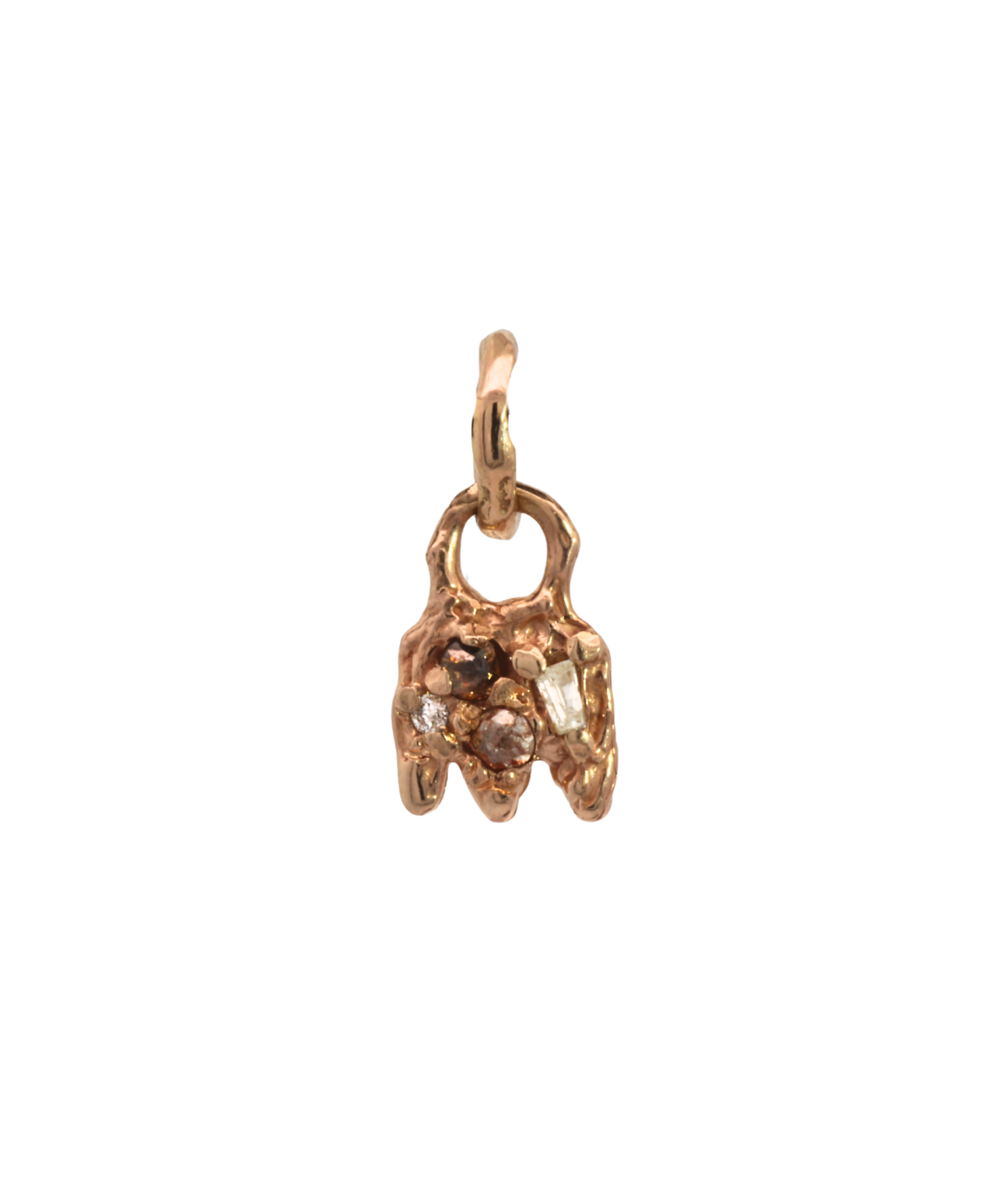 Crown Charm in 14K Fairmined gold with recycled diamond, lost wax cast